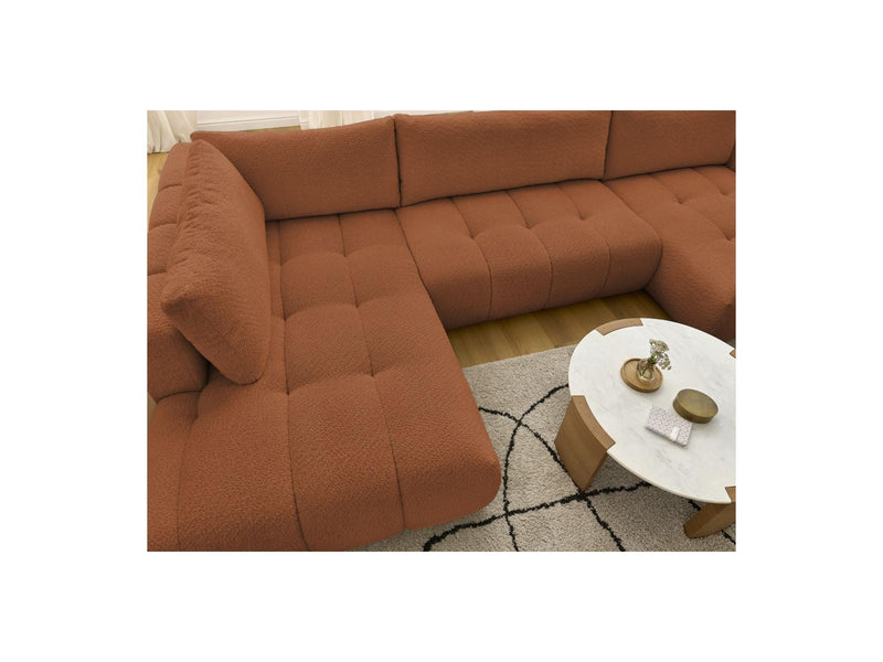 Canapé Panoramique Convertible - Fuji - Tissu Bouclette - Angle Droit