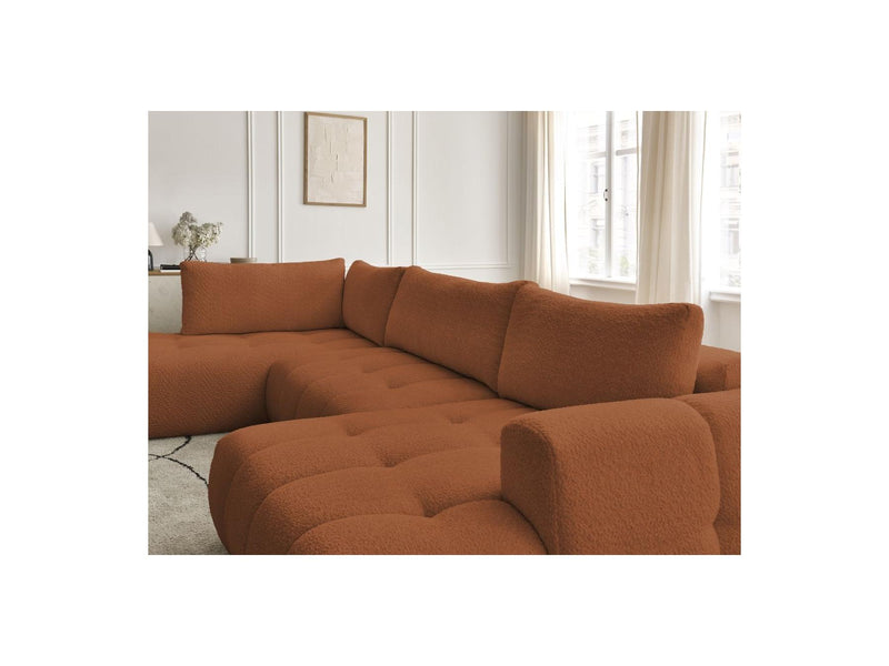 Canapé Panoramique Convertible - Fuji - Tissu Bouclette - Angle Droit