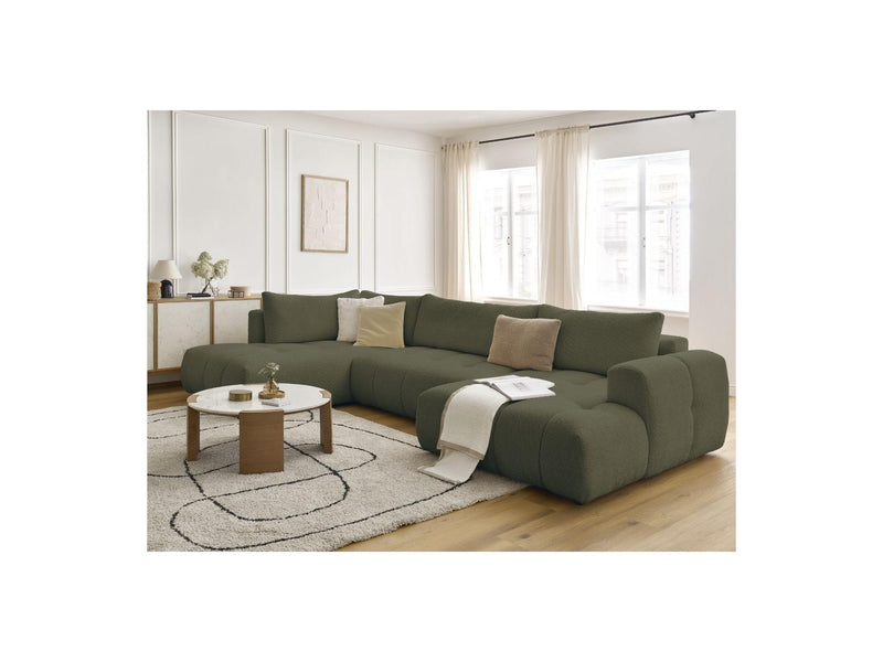 Canapé Panoramique Convertible - Fuji - Tissu Bouclette - Angle Droit