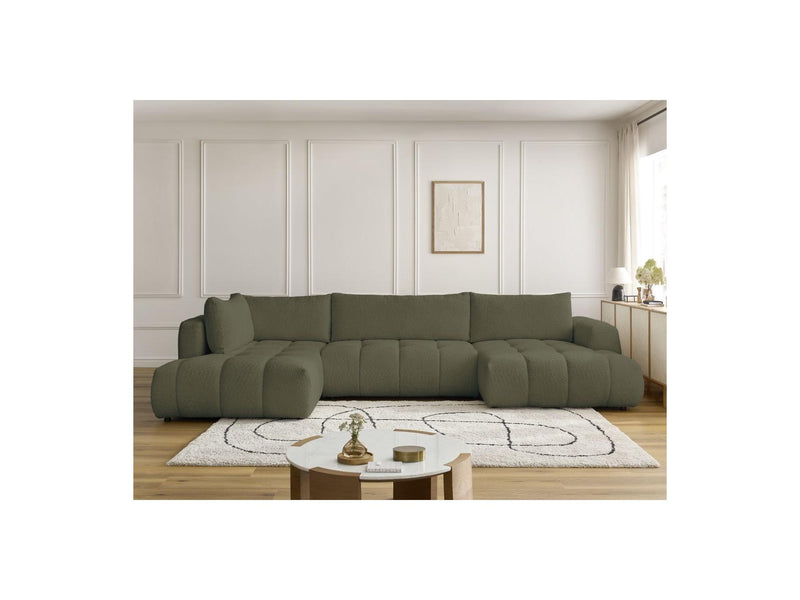 Canapé Panoramique Convertible - Fuji - Tissu Bouclette - Angle Droit