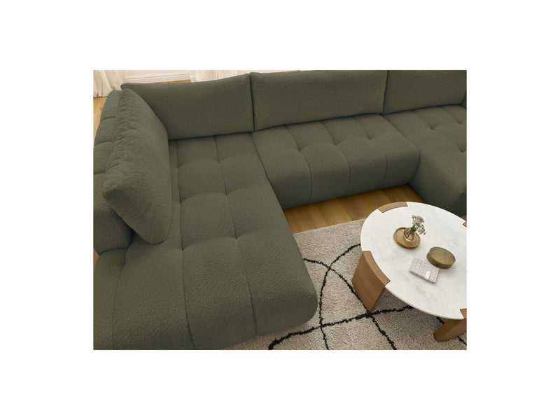 Canapé Panoramique Convertible - Fuji - Tissu Bouclette - Angle Droit