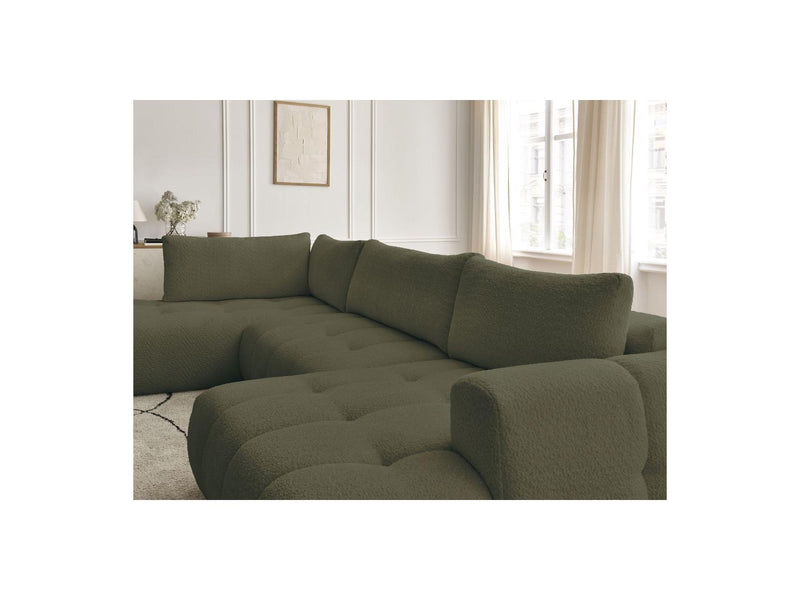Canapé Panoramique Convertible - Fuji - Tissu Bouclette - Angle Droit