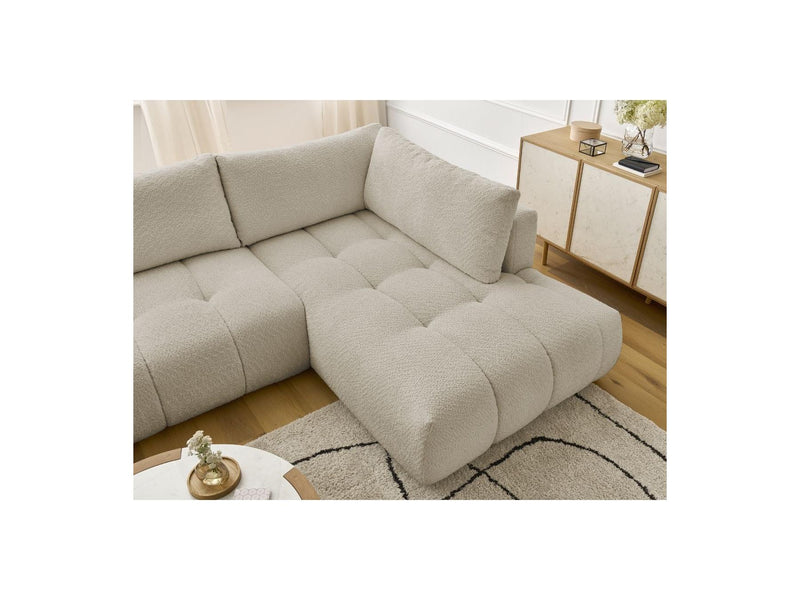 Canapé Panoramique Convertible - Fuji - Tissu Bouclette - Angle Gauche