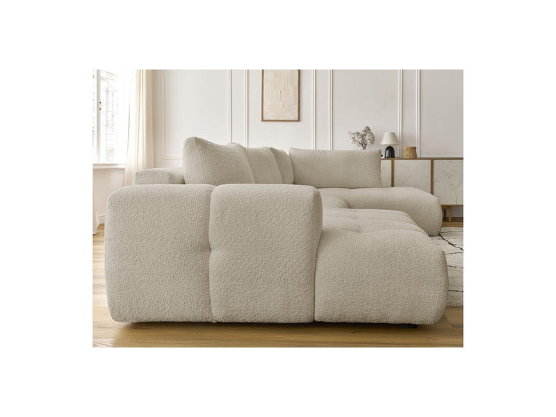 Canapé Panoramique Convertible - Fuji - Tissu Bouclette - Angle Gauche