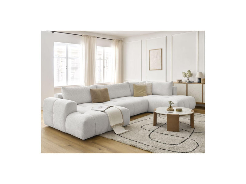 Canapé Panoramique Convertible - Fuji - Tissu Bouclette - Angle Gauche