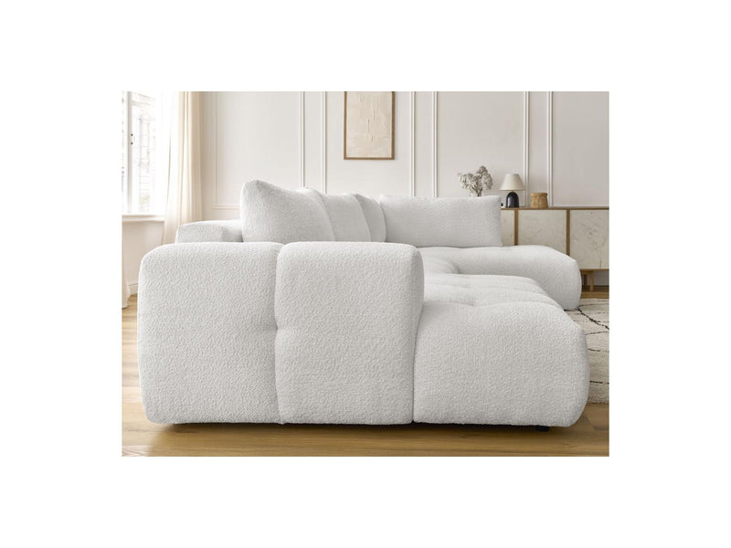 Canapé Panoramique Convertible - Fuji - Tissu Bouclette - Angle Gauche