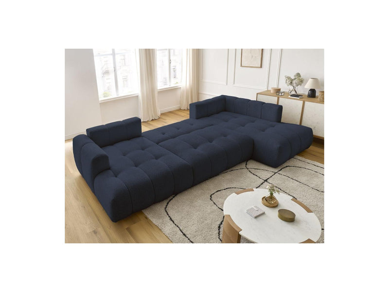 Canapé Panoramique Convertible - Fuji - Tissu Bouclette - Angle Gauche