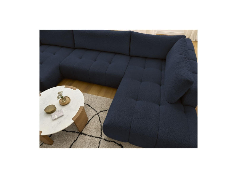 Canapé Panoramique Convertible - Fuji - Tissu Bouclette - Angle Gauche