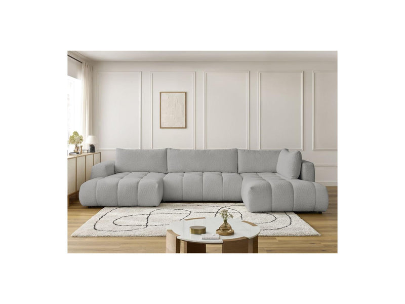 Canapé Panoramique Convertible - Fuji - Tissu Bouclette - Angle Gauche