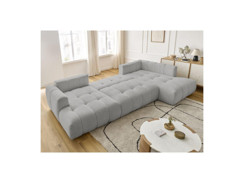 Canapé Panoramique Convertible - Fuji - Tissu Bouclette - Angle Gauche