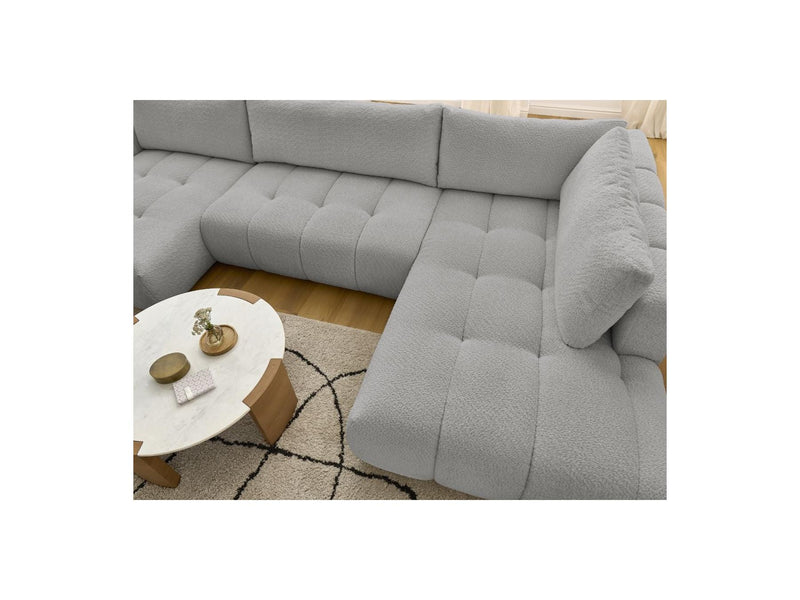 Canapé Panoramique Convertible - Fuji - Tissu Bouclette - Angle Gauche