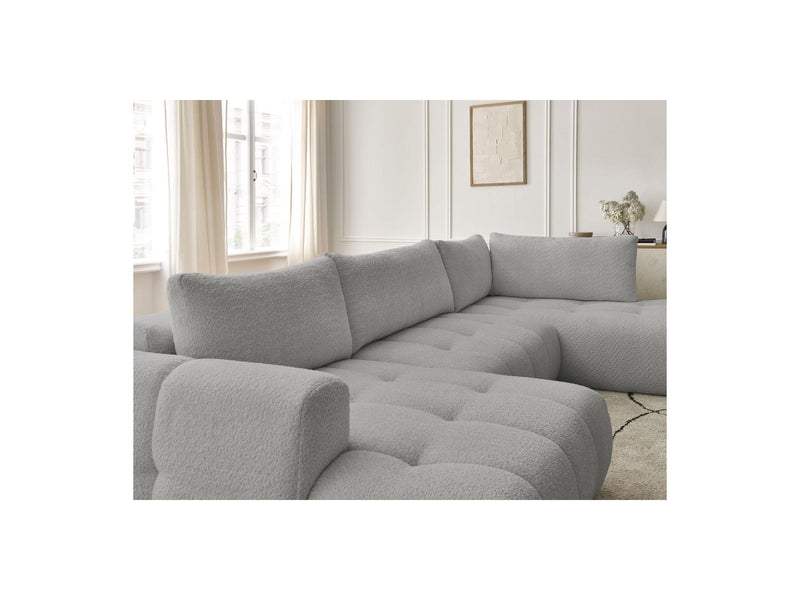 Canapé Panoramique Convertible - Fuji - Tissu Bouclette - Angle Gauche
