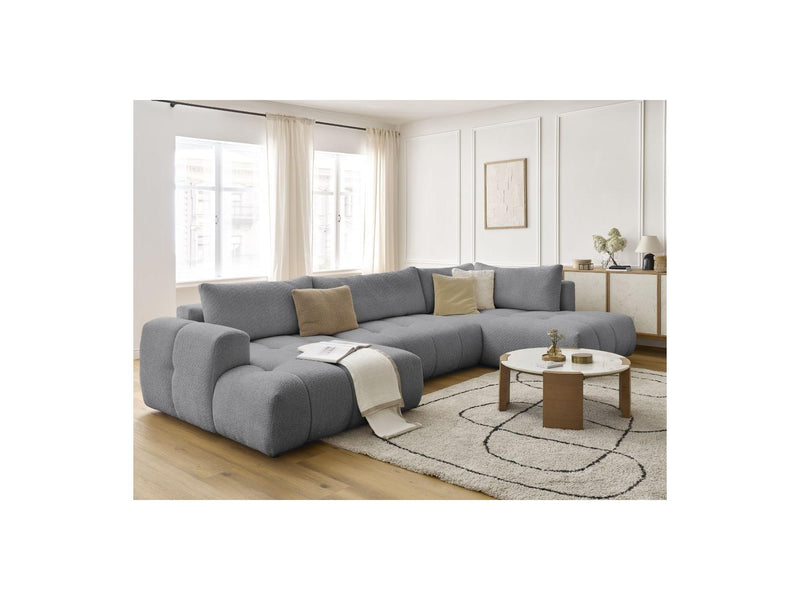 Canapé Panoramique Convertible - Fuji - Tissu Bouclette - Angle Gauche