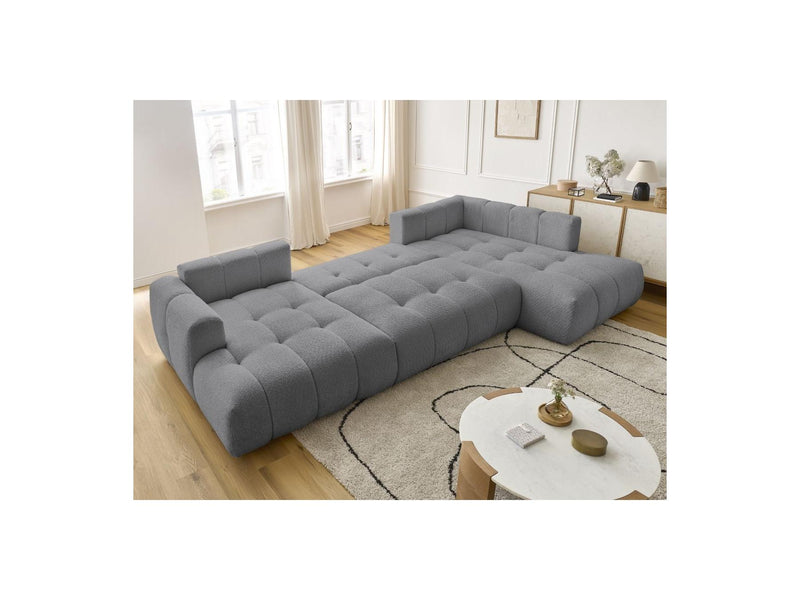 Canapé Panoramique Convertible - Fuji - Tissu Bouclette - Angle Gauche