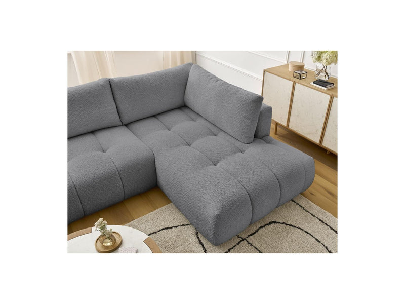 Canapé Panoramique Convertible - Fuji - Tissu Bouclette - Angle Gauche