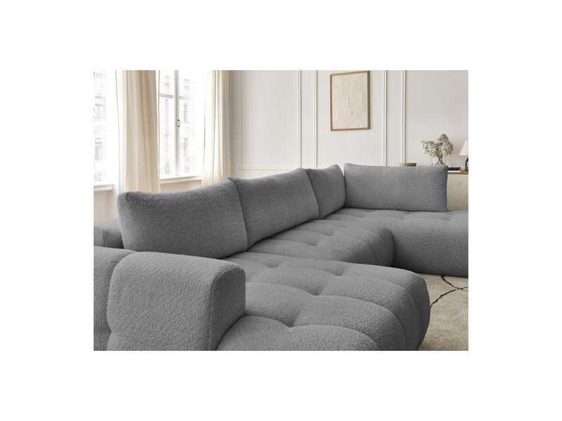Canapé Panoramique Convertible - Fuji - Tissu Bouclette - Angle Gauche