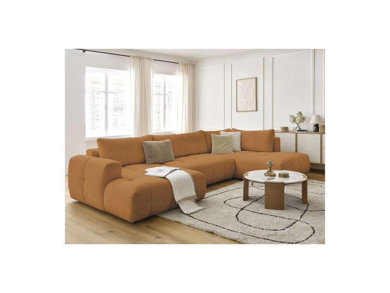 Canapé Panoramique Convertible - Fuji - Tissu Bouclette - Angle Gauche