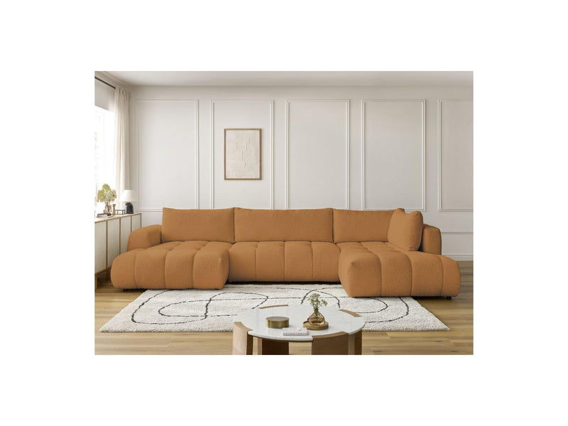 Canapé Panoramique Convertible - Fuji - Tissu Bouclette - Angle Gauche