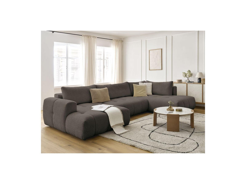 Canapé Panoramique Convertible - Fuji - Tissu Bouclette - Angle Gauche