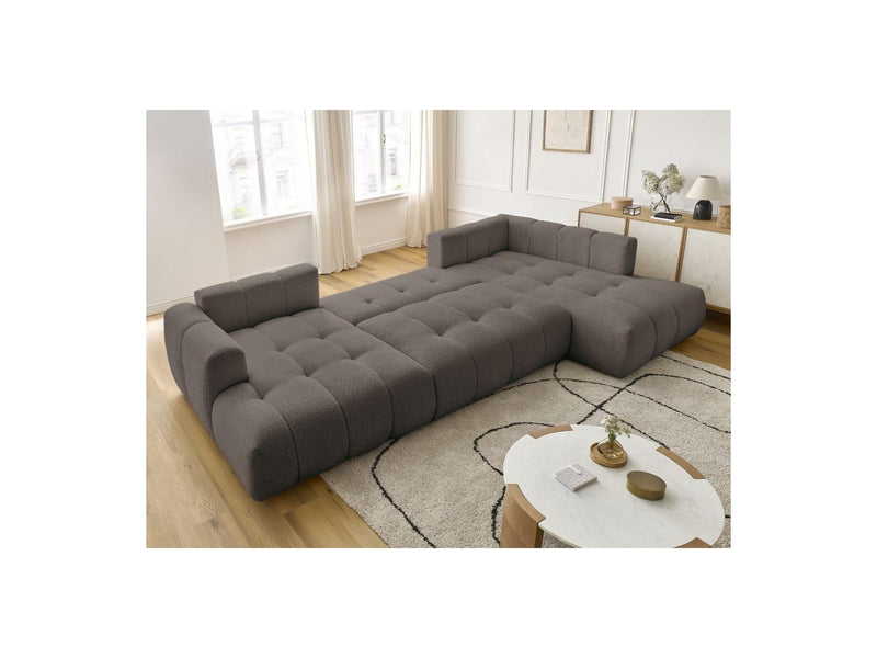 Canapé Panoramique Convertible - Fuji - Tissu Bouclette - Angle Gauche