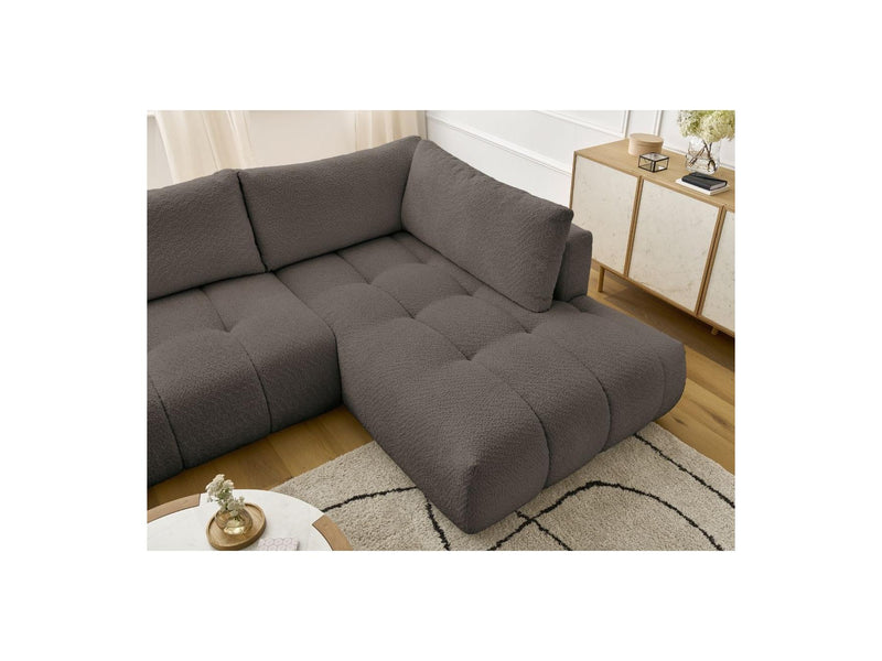Canapé Panoramique Convertible - Fuji - Tissu Bouclette - Angle Gauche