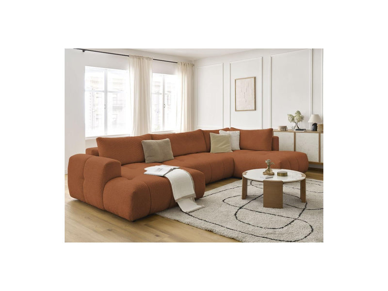 Canapé Panoramique Convertible - Fuji - Tissu Bouclette - Angle Gauche