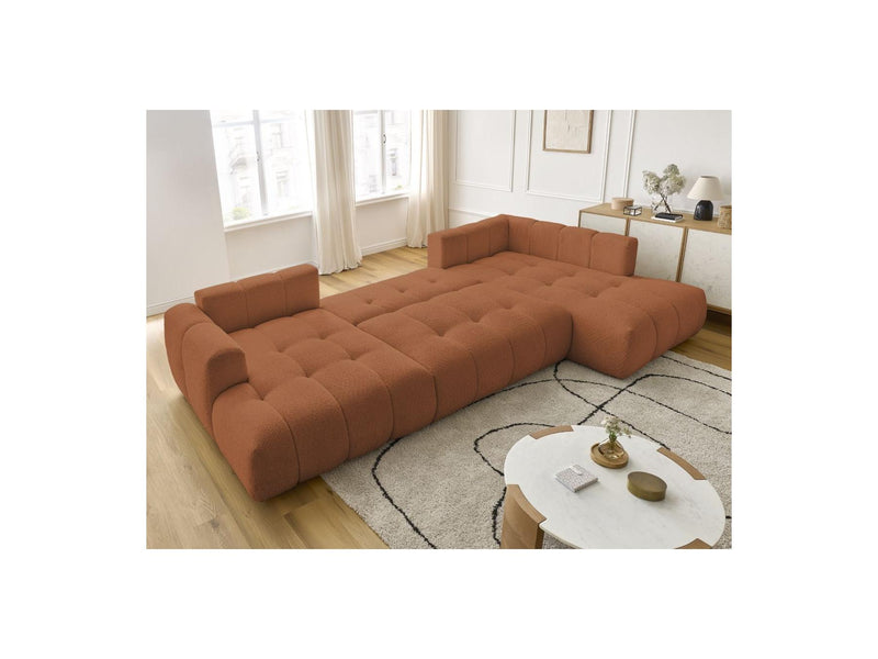 Canapé Panoramique Convertible - Fuji - Tissu Bouclette - Angle Gauche