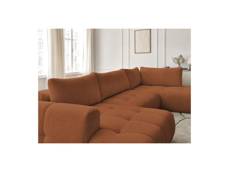 Canapé Panoramique Convertible - Fuji - Tissu Bouclette - Angle Gauche