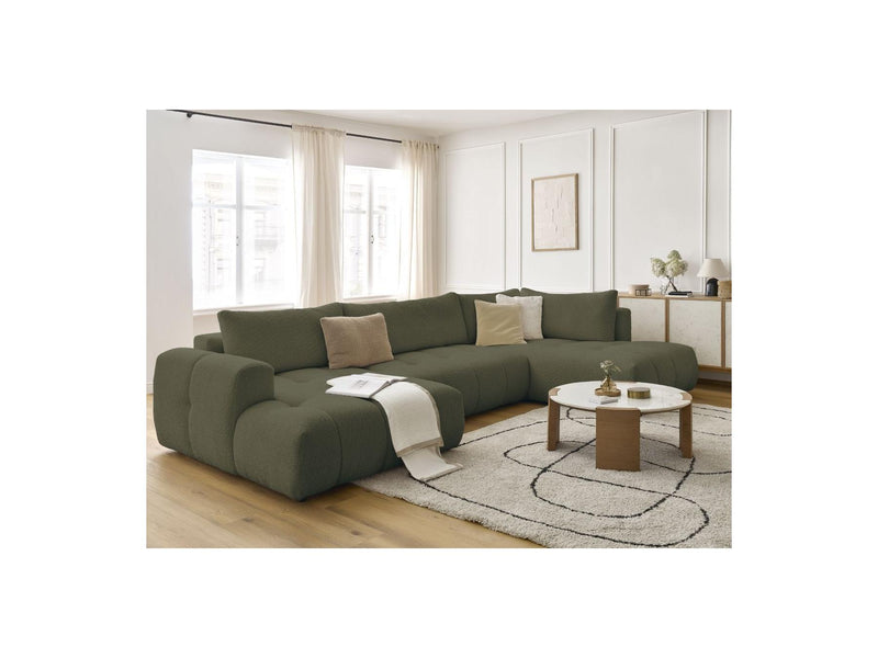 Canapé Panoramique Convertible - Fuji - Tissu Bouclette - Angle Gauche