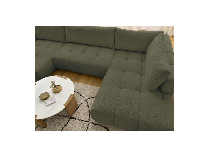 Canapé Panoramique Convertible - Fuji - Tissu Bouclette - Angle Gauche