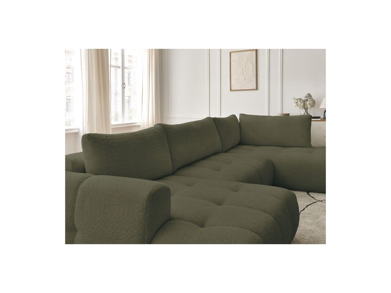 Canapé Panoramique Convertible - Fuji - Tissu Bouclette - Angle Gauche