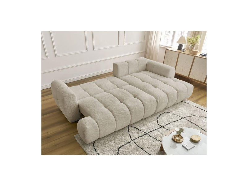 Canapé D'Angle Convertible - Fuji - Tissu Bouclette - Angle Droit