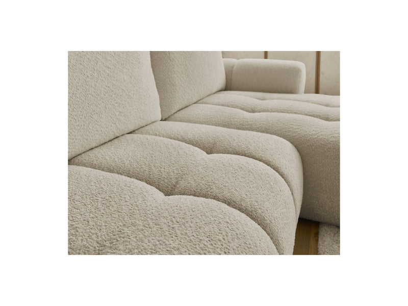 Canapé D'Angle Convertible - Fuji - Tissu Bouclette - Angle Droit