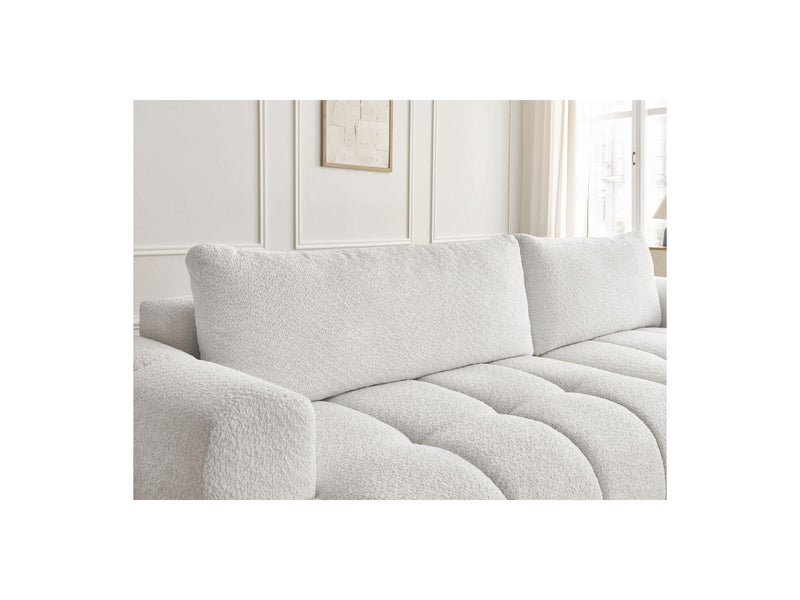 Canapé D'Angle Convertible - Fuji - Tissu Bouclette - Angle Droit