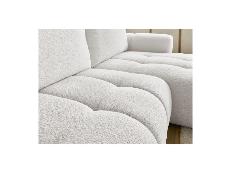 Canapé D'Angle Convertible - Fuji - Tissu Bouclette - Angle Droit