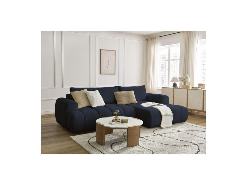 Canapé D'Angle Convertible - Fuji - Tissu Bouclette - Angle Droit