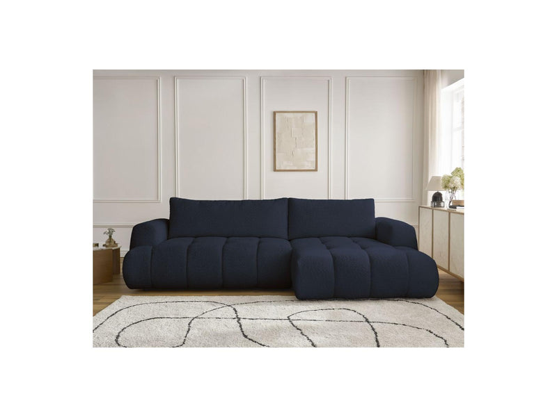 Canapé D'Angle Convertible - Fuji - Tissu Bouclette - Angle Droit