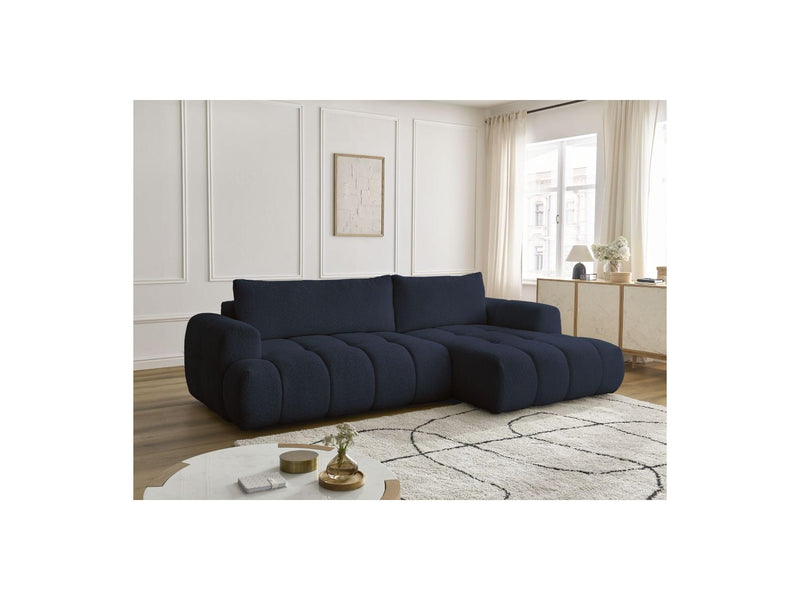Canapé D'Angle Convertible - Fuji - Tissu Bouclette - Angle Droit