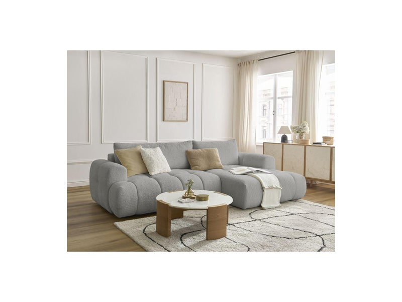 Canapé D'Angle Convertible - Fuji - Tissu Bouclette - Angle Droit