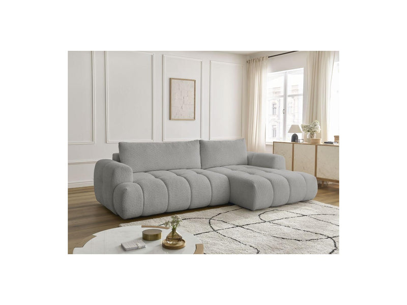 Canapé D'Angle Convertible - Fuji - Tissu Bouclette - Angle Droit