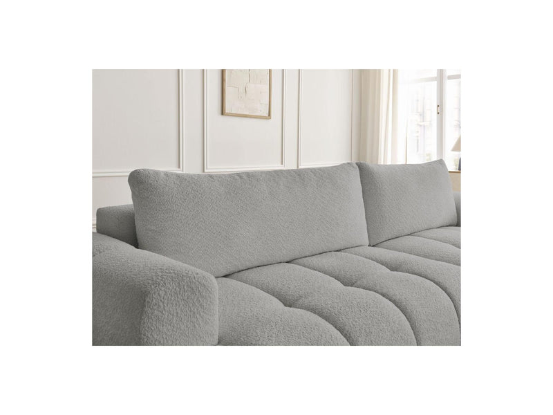 Canapé D'Angle Convertible - Fuji - Tissu Bouclette - Angle Droit