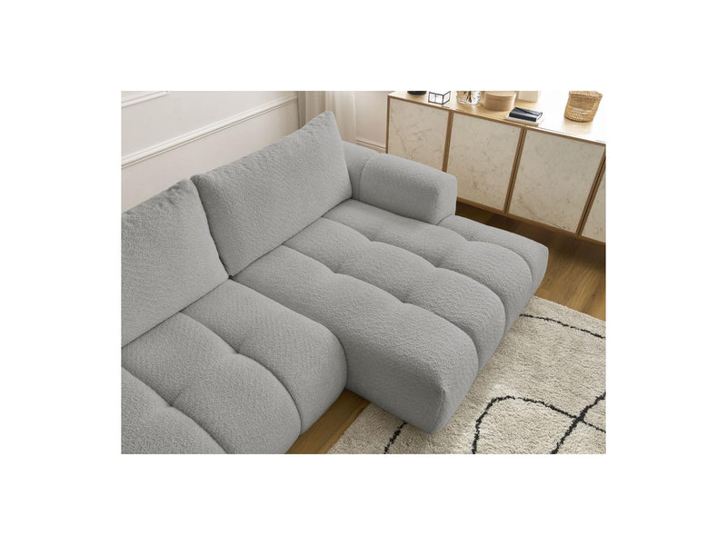 Canapé D'Angle Convertible - Fuji - Tissu Bouclette - Angle Droit