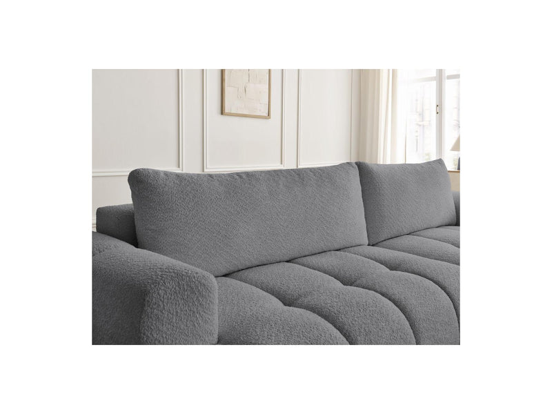 Canapé D'Angle Convertible - Fuji - Tissu Bouclette - Angle Droit