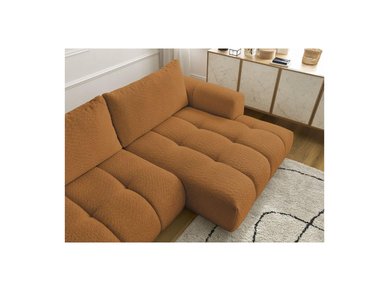 Canapé D'Angle Convertible - Fuji - Tissu Bouclette - Angle Droit