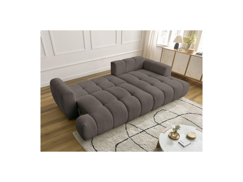 Canapé D'Angle Convertible - Fuji - Tissu Bouclette - Angle Droit