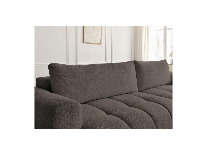 Canapé D'Angle Convertible - Fuji - Tissu Bouclette - Angle Droit