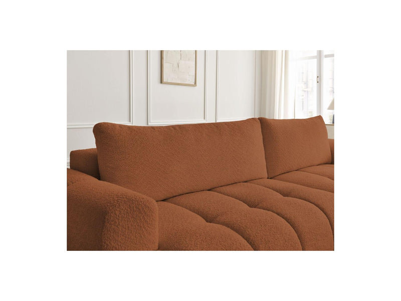 Canapé D'Angle Convertible - Fuji - Tissu Bouclette - Angle Droit