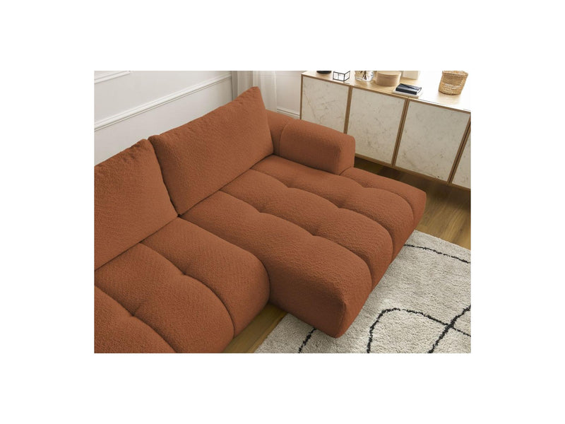 Canapé D'Angle Convertible - Fuji - Tissu Bouclette - Angle Droit