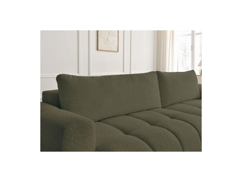 Canapé D'Angle Convertible - Fuji - Tissu Bouclette - Angle Droit