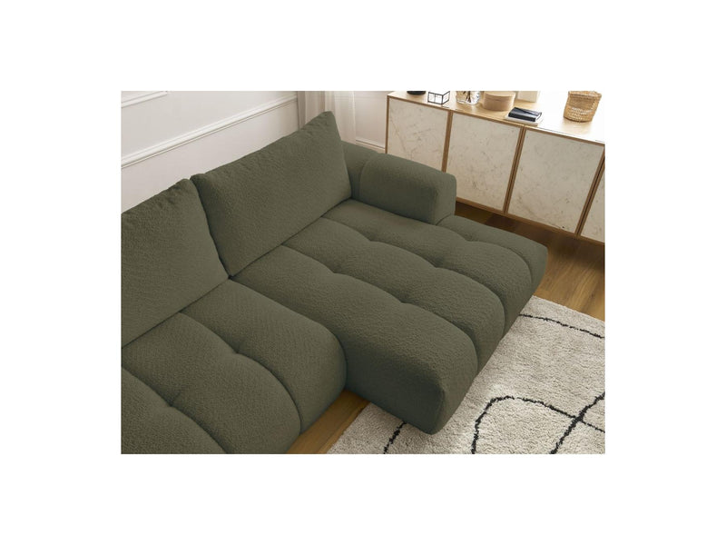 Canapé D'Angle Convertible - Fuji - Tissu Bouclette - Angle Droit